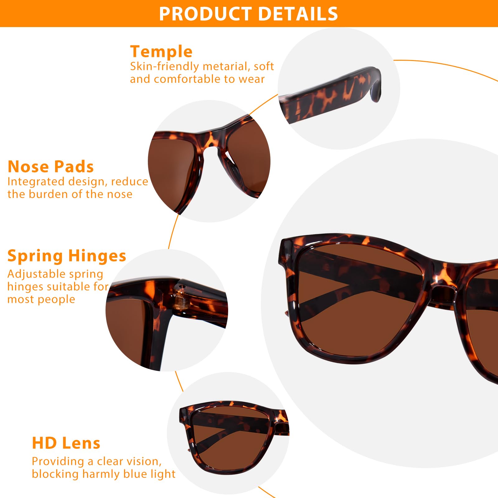 Progressive Lesebrille für Damen und Herren, Federscharniere, Multifokal, Lesebrille, UV400-Schutz