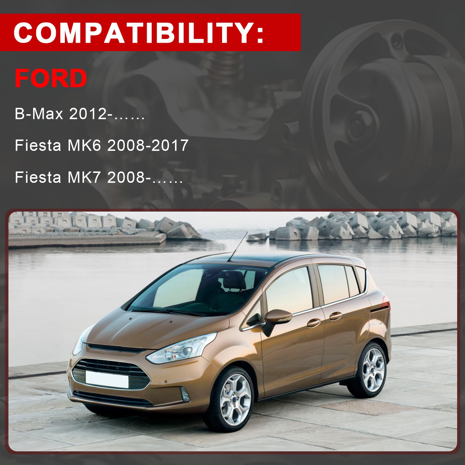 Heckklappenschloss Kofferraum Türschloss Passend für Fiesta MK6 MK7 B-Max 2012- Autozubehör Teil# 8A61A442A66BE 1761865 DK5162310D 8A61-A442A66-BE Heckklappenverriegelung