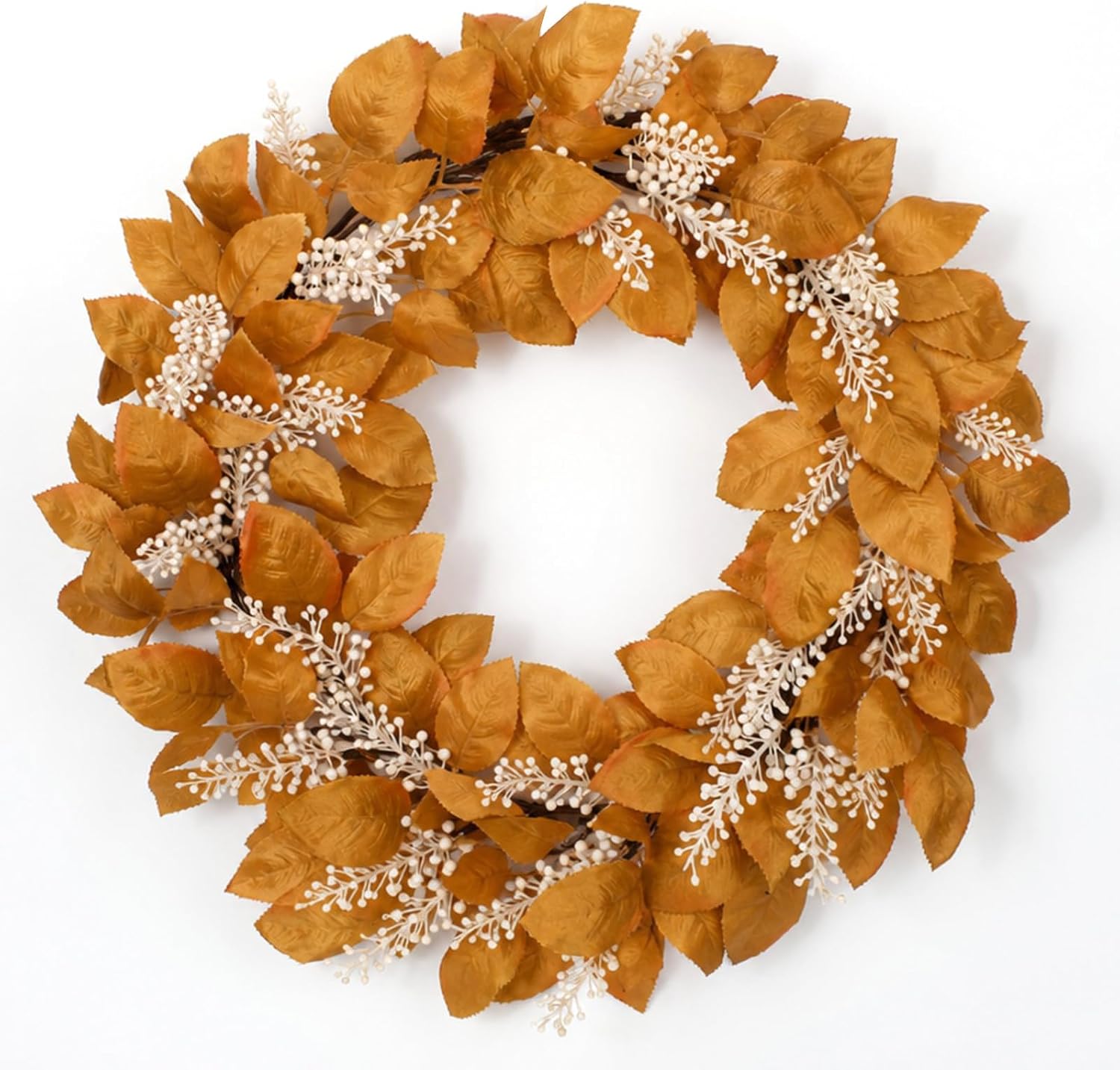 Norme 20 Inch Fall Wreath for Front Door Autumn, Oak Leaf & Orange Berry