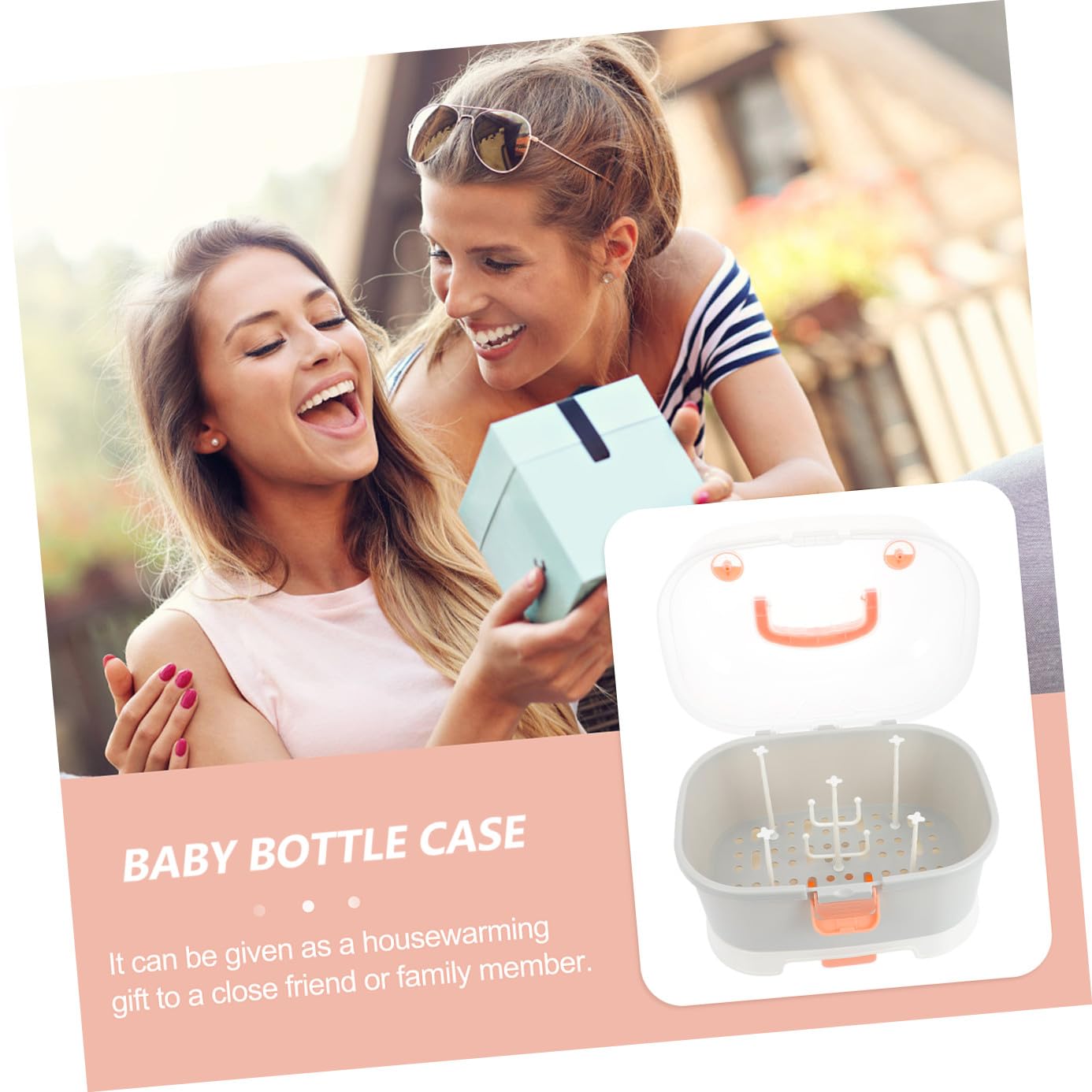 Mikinona Große Tragbare Aufbewahrungsbox für Babyflaschen aus Pp | Milchflaschen und Schnuller, für Reise und Zuhause, Robuste Kasten zum Ordnen und Schützen