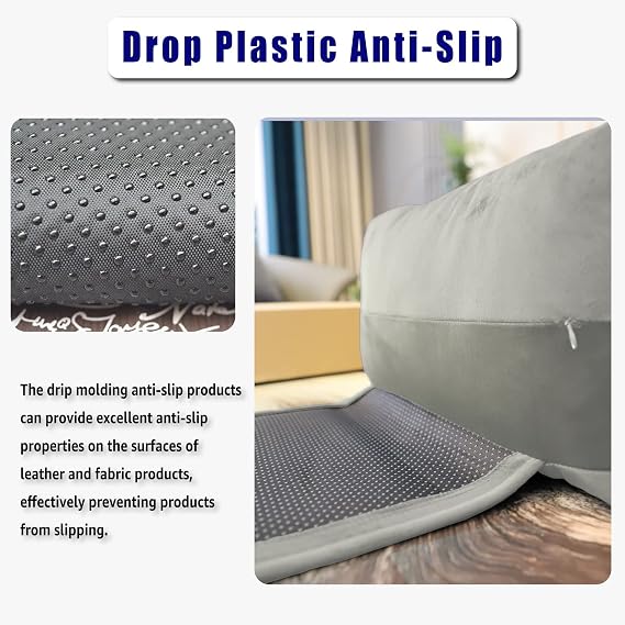 Velvet Recliner Headrest Pillow, Non-Slip Neck Support, Light Gray