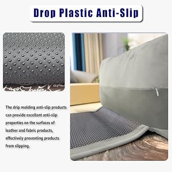 Velvet Recliner Headrest Pillow, Non-Slip Neck Support, Light Gray