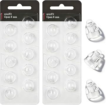GIONAR 20-Pack 6mm Hearing Aid Domes for Oticon Minifit, Open-Type