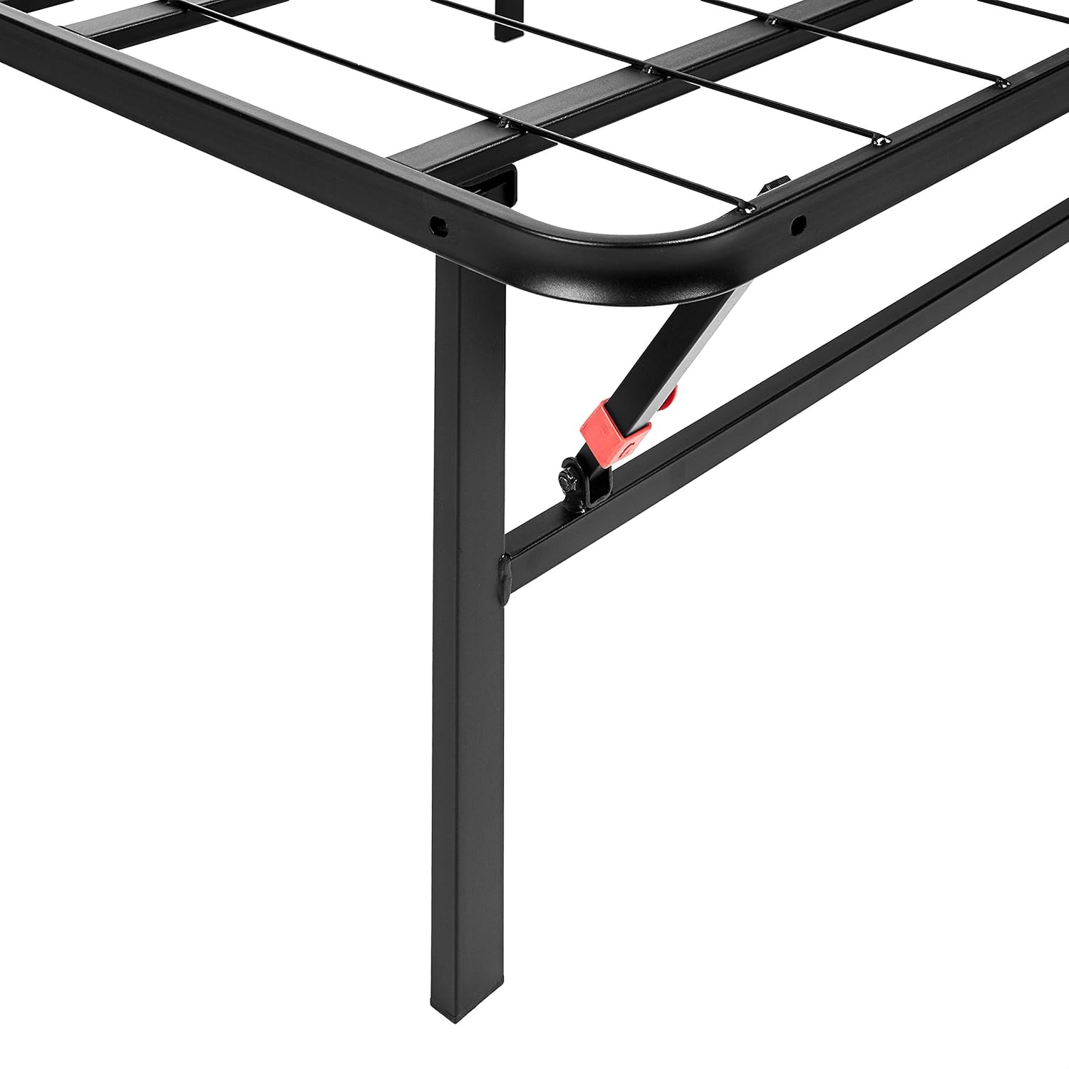 Amazonベーシック ベッド フレーム シングル 簡単組立て メタル 6本脚サポート 工具不要 ブラック, 36cm(高さ)