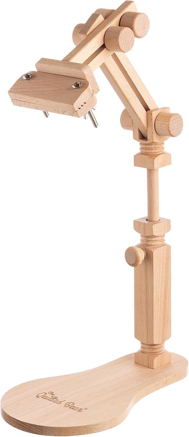 The Quilted Bear Versatile Heavy Duty Seat Frame - Fully Adjustable Beech Wood Embroidery Hoop & Tapestry Frame Holder for Embroidery, Quilting, Tapestry & Needlecrafts