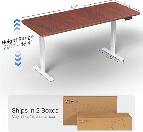 Vista 170 de VIVO DESK-KIT-1W6G - Escritorio eléctrico de pie de 60 x 24 pulgadas, ajuste de altura de memoria, serie 1B, parte superior de nogal oscuro de una
