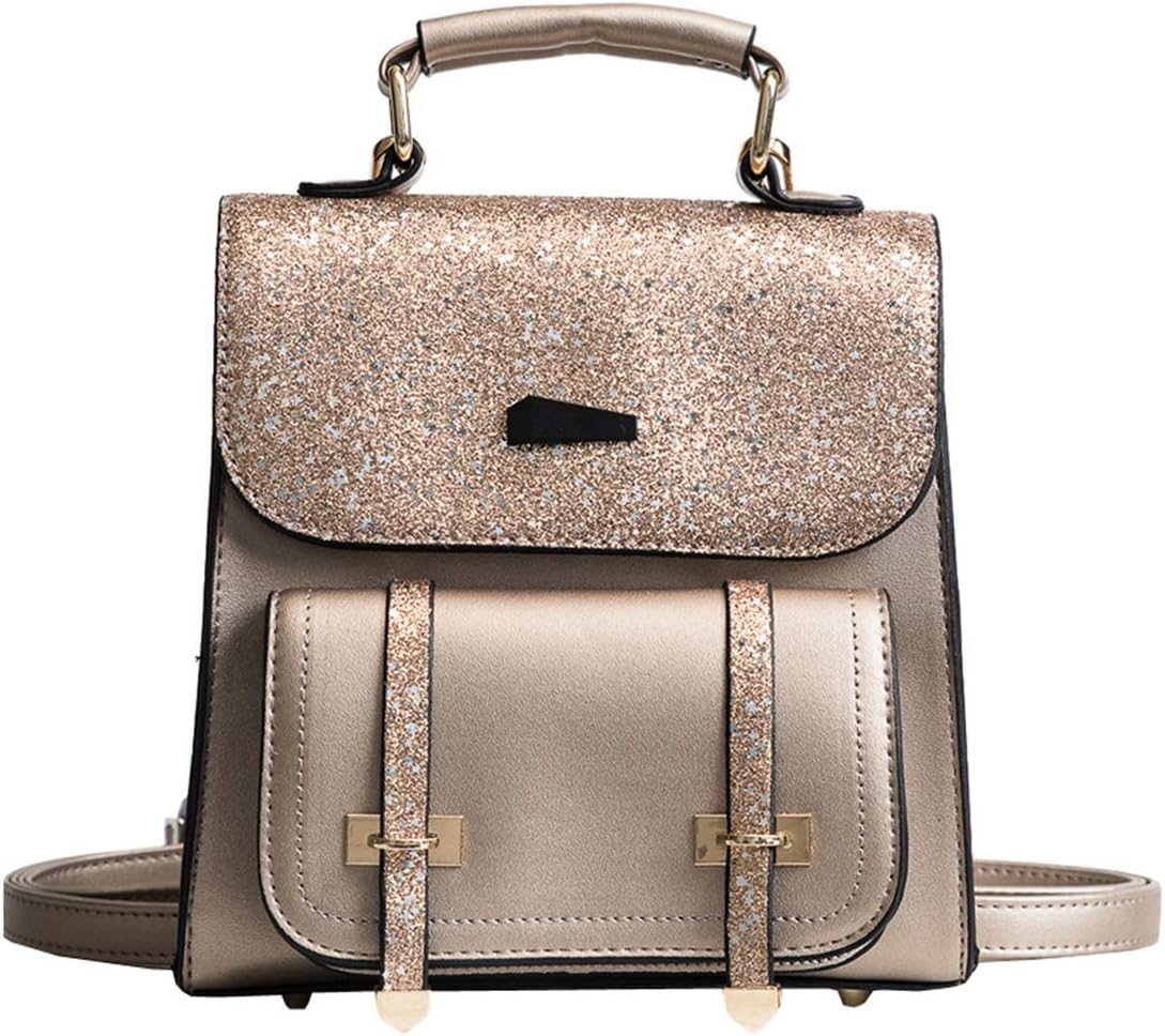 Kearia Reversible Sequin School Backpack Sparkly Bling Glitter Daypack Lightweight Back Pack for Girls Women Gold