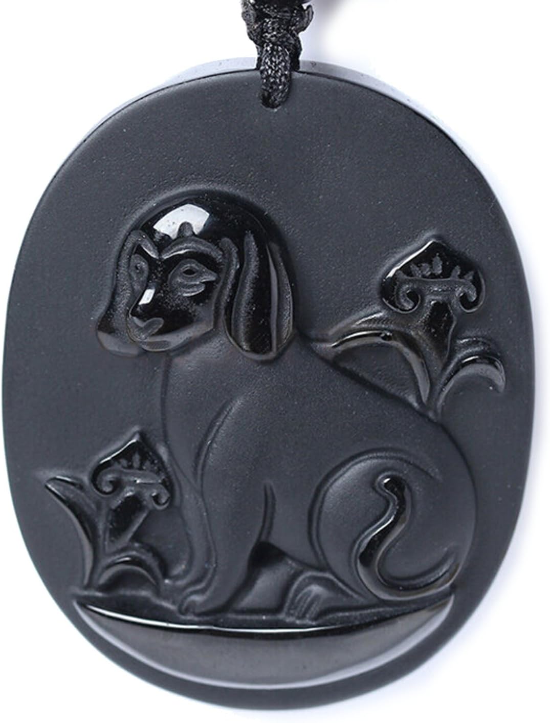 Chinese Zodiac Amulet/Talisman Pendant Necklace Made of Obsidian Gemstone: Horoscope Animal/Sign, Bella Jade