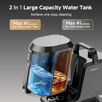 Uwant Carpet Cleaner Machine with Steam&Hot&Cold Water System 18Kpa Powerful Suction Upholstery Cleaner Machine with Pet Pro Cleaner for Pets, Carpet Steam Cleaner Set of 1