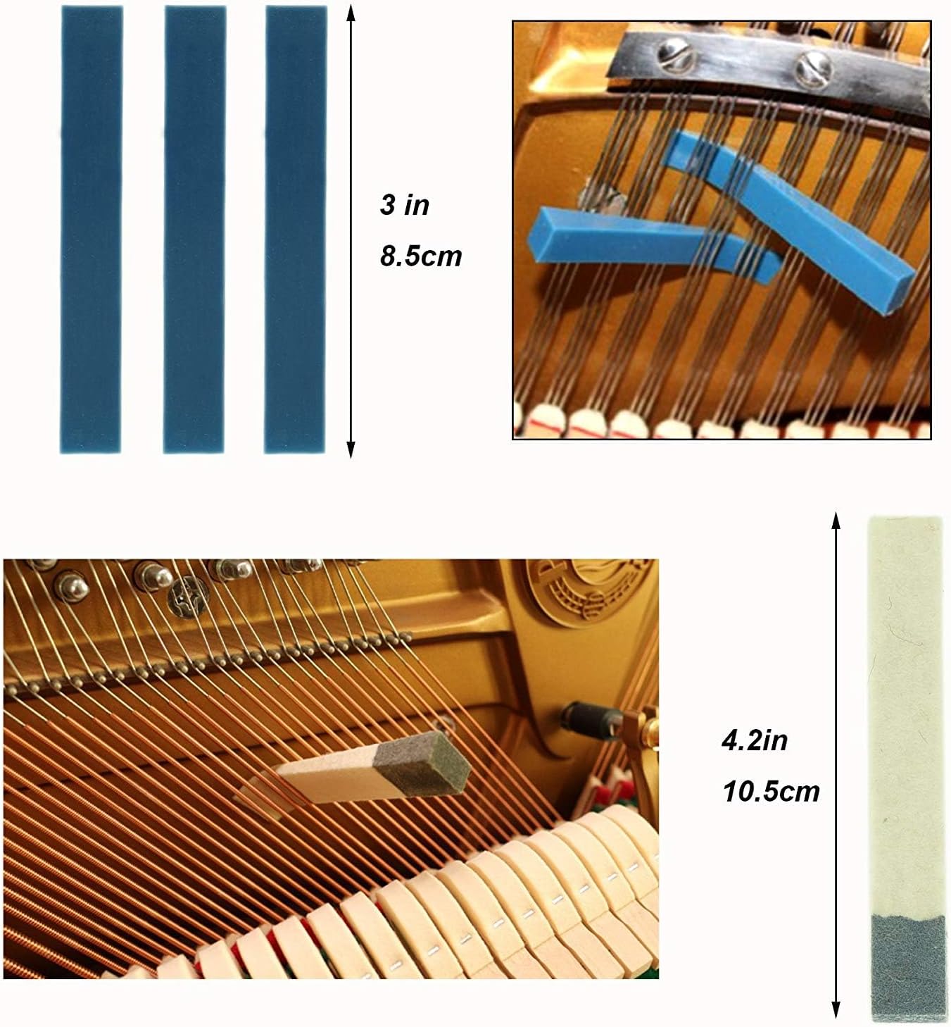 Ecloud Shop Piano Tuning Kit 16pcs Tuning Tool Set Professional Tuning Wrench Hammer Mute Tweezers Fork Screwdriver Belt Clip for Beginners and Professionals