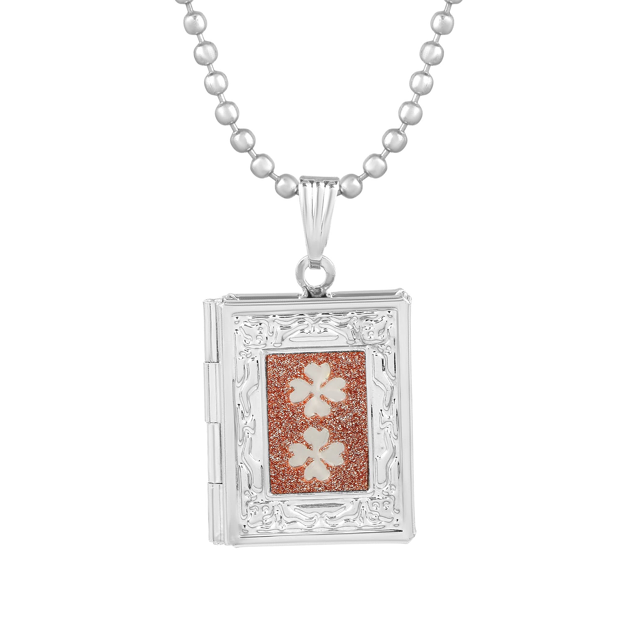 Zumrut� Jaipuri Handcrafted Silver Plated Book Shaped Openable Photo Pendant Locket Chain Stylish Trendy Necklace Valentine Gifts Jewellery for Men/Women (Red) (B09L6DVR7C) Amazon Price History, Amazon Price Tracker