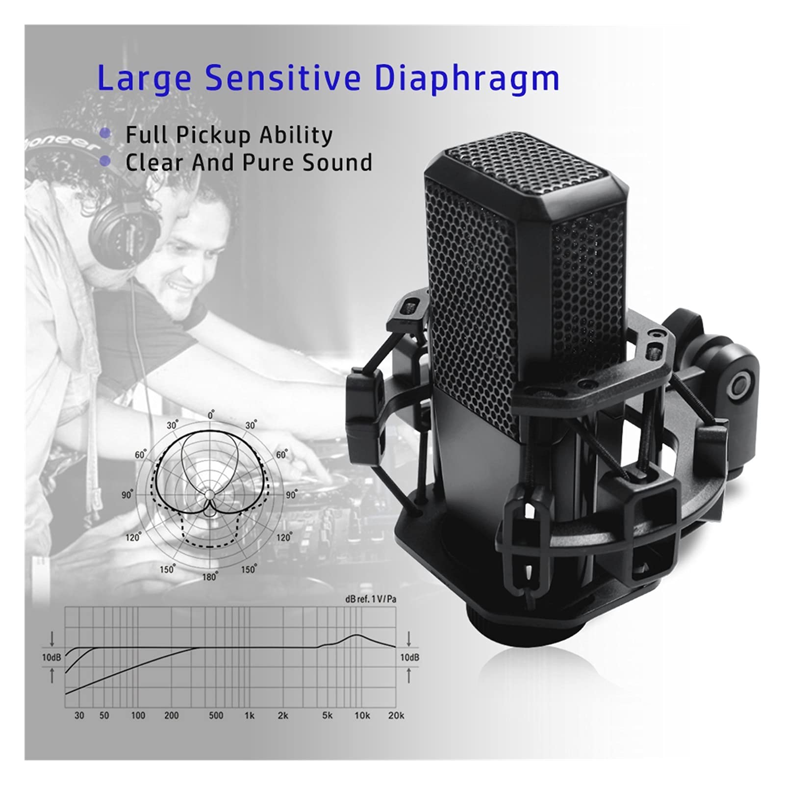 ywzhushengmaoyi mikrofon BM1000 Studio Computer Microfono Karaoke Microfono Microfone per la Registrazione Streaming Gaming Microphone