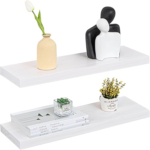 Estantes flotantes de granja, estante de pared de madera rústica de 8 pulgadas de profundidad, estante de almacenamiento de madera de pino maciza de