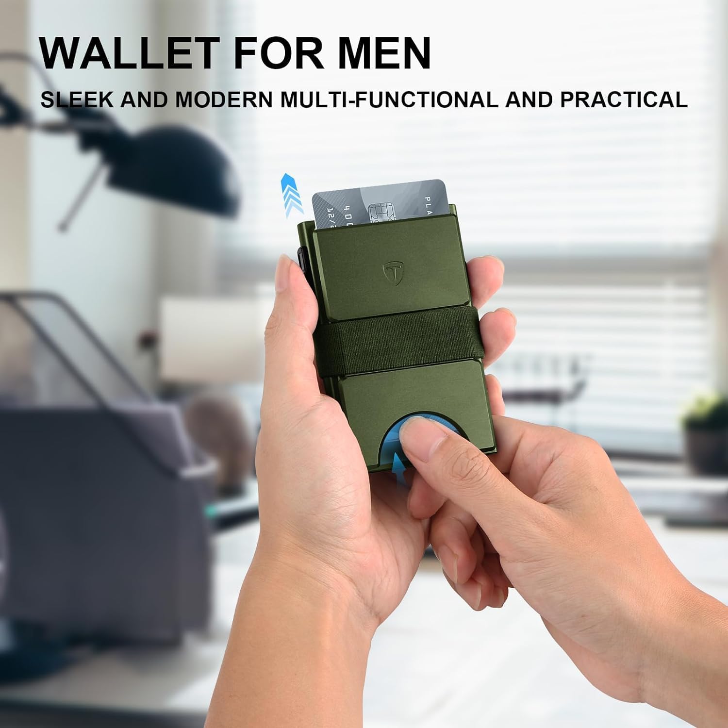 Metal Wallet with Quick Access to Cards, Aluminum Card Holder Pop Up Wallet for Men, RFID Minimalist Wallet for Men that Can Hold 14+ Credit Cards, Ideal Gift for Men, Army Green - Image 5