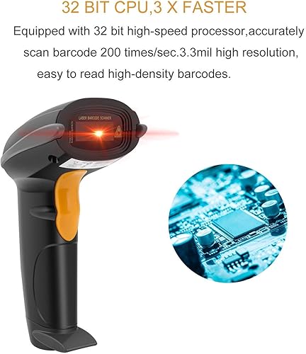 Escáneres de código de barras con cable 1D para computadoras, cable USB UNIDEEPLY de código de barras láser de mano, etiqueta de escaneo manual UPC