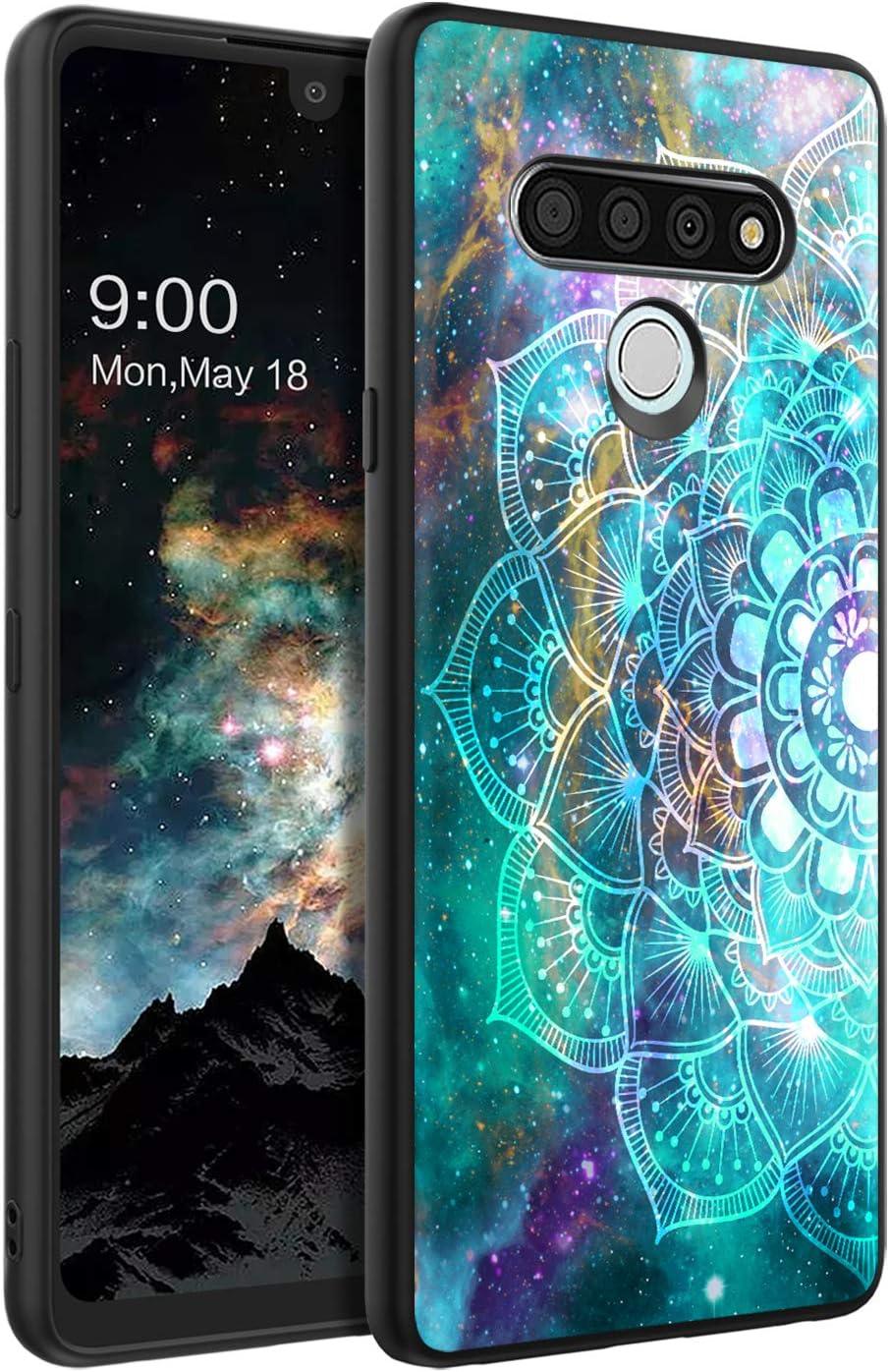 BENTOBEN Compatible with LG Stylo 6 Case, Phone Case LG Stylo 6 2020, Slim Fit Glow in the Dark Shockproof Hybrid Hard PC Soft TPU Bumper Protective Girls Women Covers for LG Stylo 6,Mandala in Galaxy