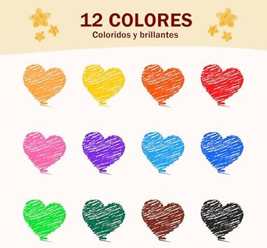 YPLUS 1 Year Baby Crayons, 12 Colours, Non-Toxic and Washable