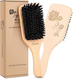 Bsisme Hair Brush, Boar Bristle Hair Brushes for Women Men Kid, Natural ...