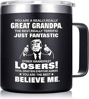 Abledn Gifts for Grandpa - Funny Mug Grandpa Birthday Gifts - Present for Grandpas from Granddaughter Grandson - Great Grandfather Gift (14Oz Black)