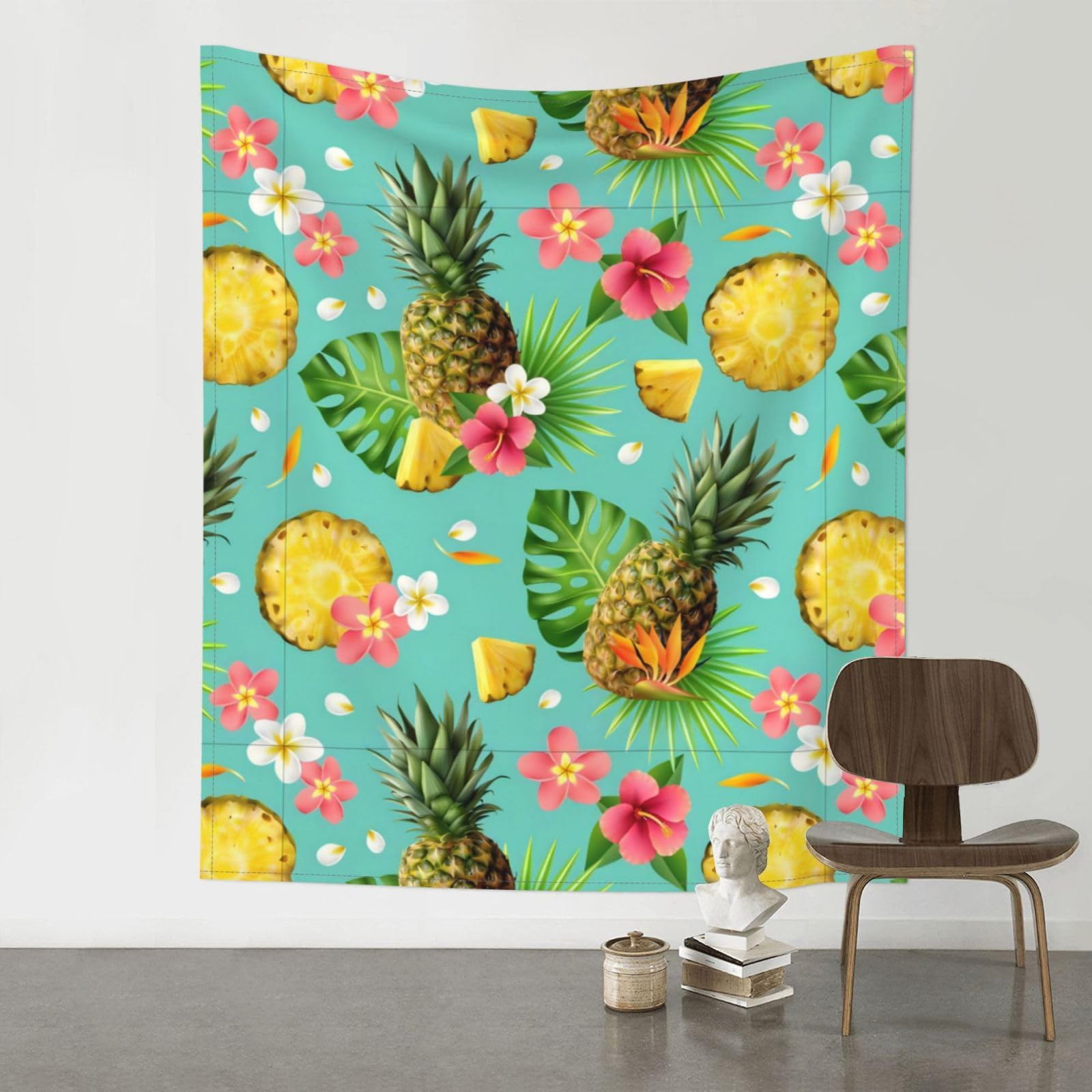 YYHHAOFA Tropical Pineapple Prints 60x51in Wall Tapestry Boho Chic Dorm Decor & Beach Throw Blanket