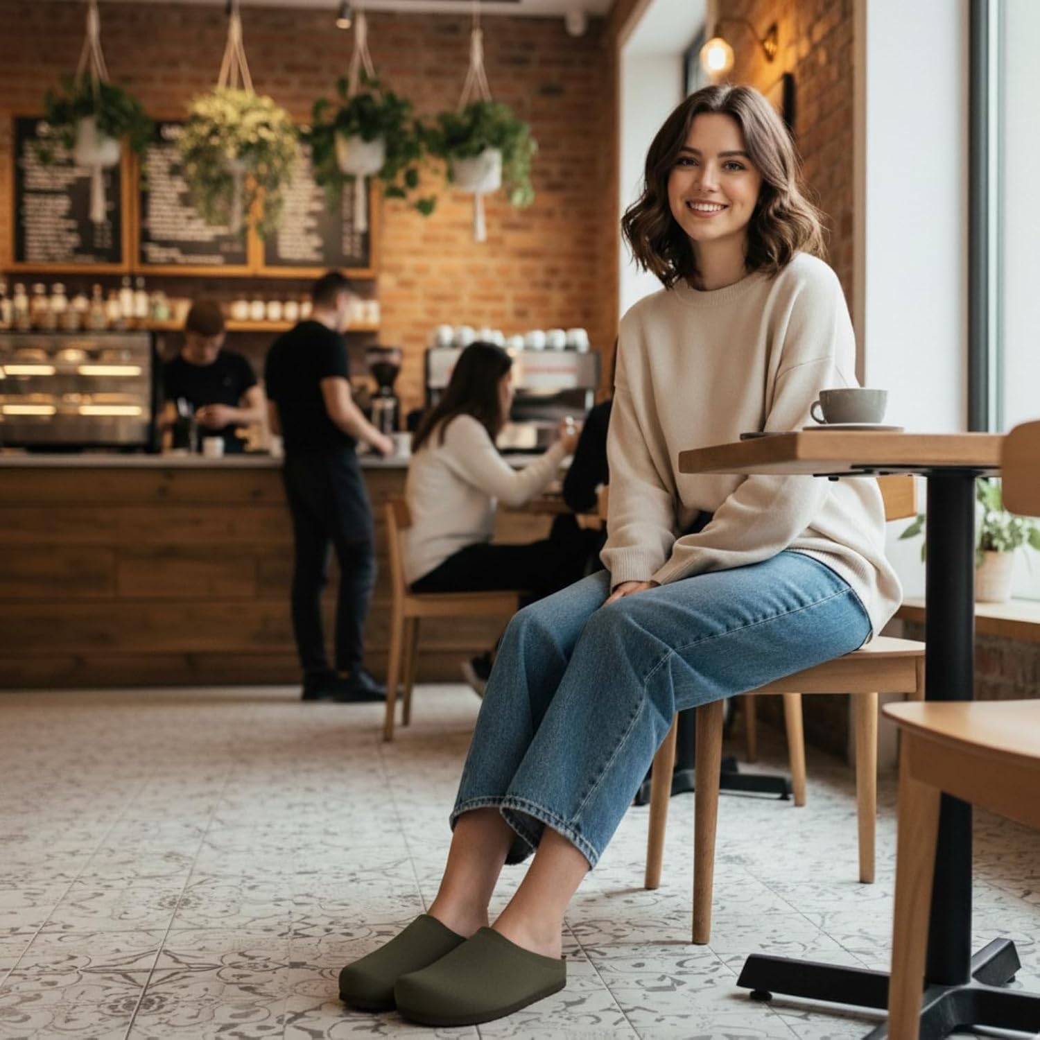 CUSHIONAIRE Women's Sils Knit Cork Footbed Clog with +Comfort - Image 3