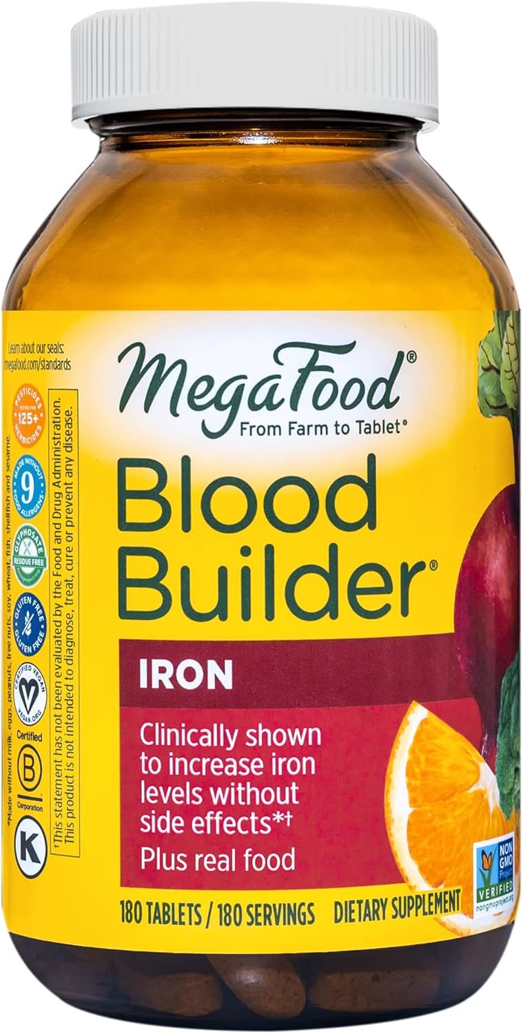 MegaFood Blood Builder Iron Supplement for Energy Support with