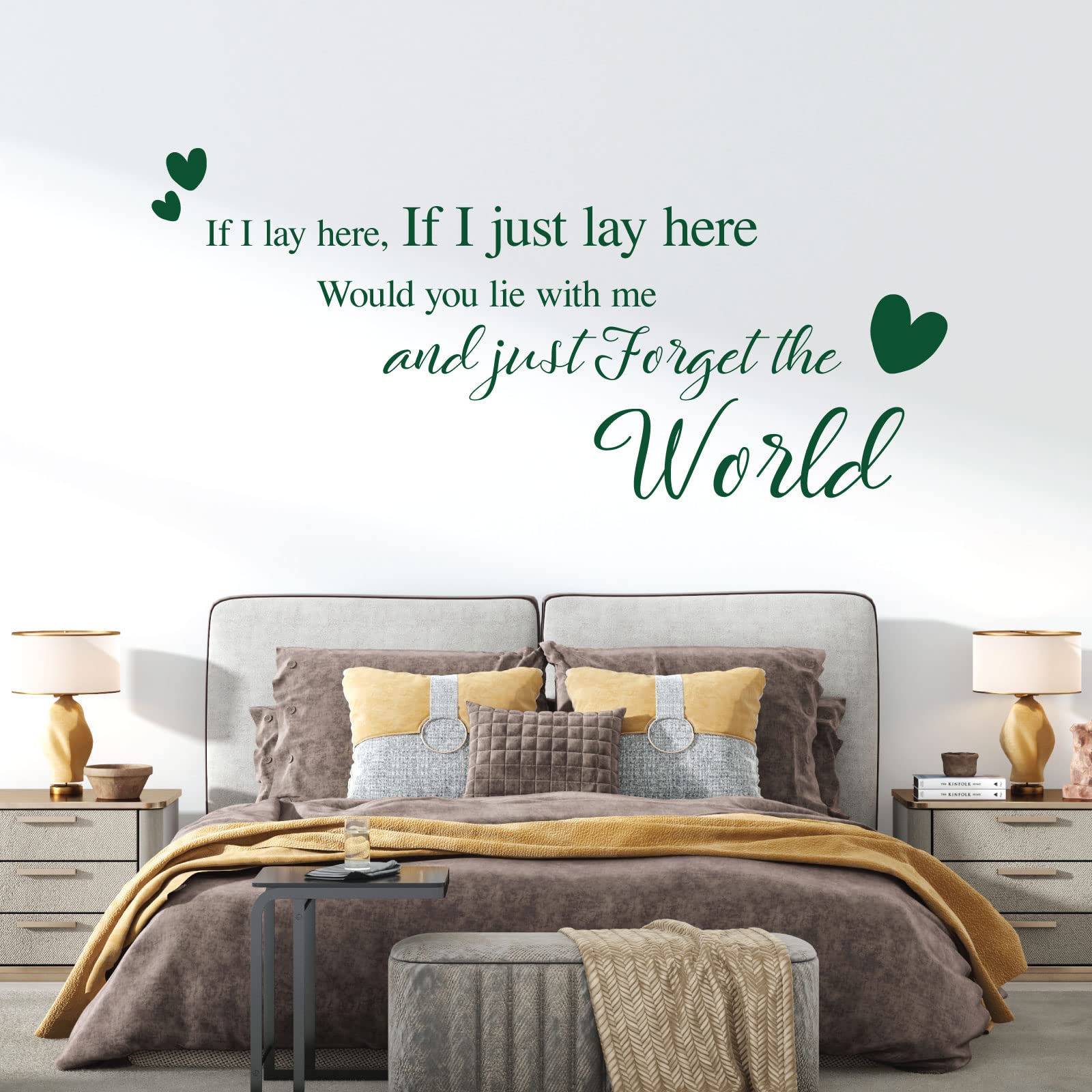 If I Lay here... Would You Lie with me and just Forget the World - Wall Quote, Wall Art Sticker [XLarge] [Forest] — image 1
