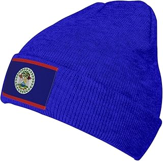 Flag of Belize Beanie Hat for Men Women Winter Knit Cuffed Beanies Soft Ski Hat Skull Caps