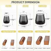 Vista 4 de BALEINE - Protectores de silicona para patas de silla, tapas protectoras de patas de taburete, tapas antideslizantes para patas de silla para suelos