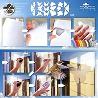 Vista 7 de Protección para ventanas – Calcomanías anticolisión para evitar golpes de aves y pájaros en el cristal de la ventana – Juego de 18 calcomanías
