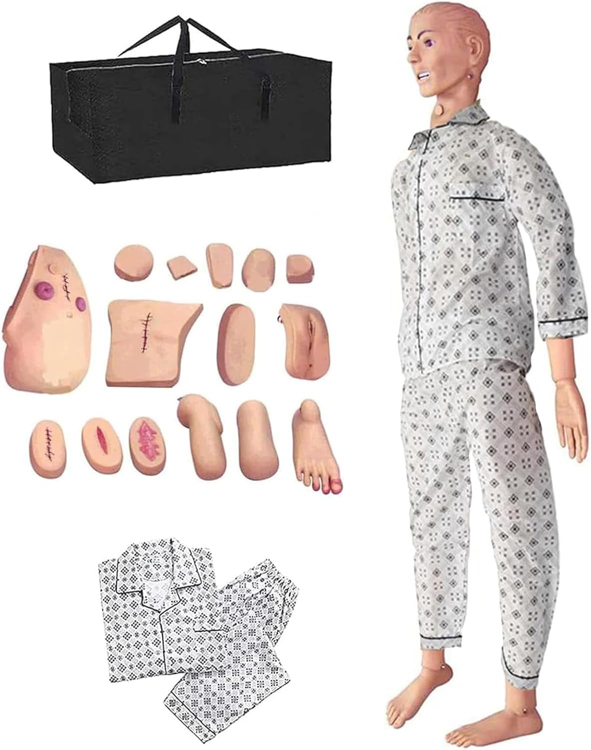 Professional Patient Care Manikin 5.57ft Life Size Simulator Human Model Mannequin Full Body Training Manikin Model Mannequin Patient Education Teaching Model