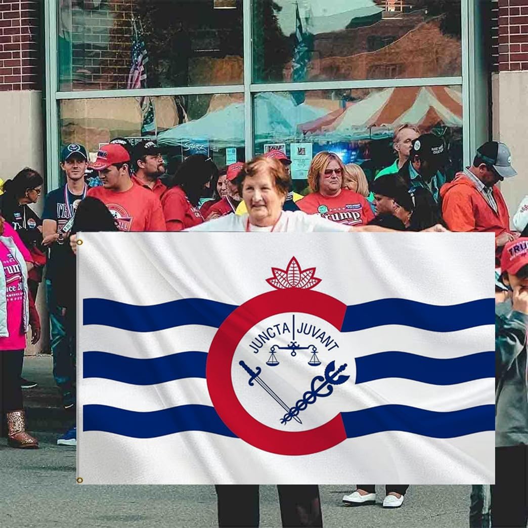 Cincinnati City Flag 4x6FT,Heavy Duty 100D Polyester Flag, Vivid Colors,City of Cincinnati Flags Banners with 2 Brass Grommets for Indoor Outdoor. - Image 4