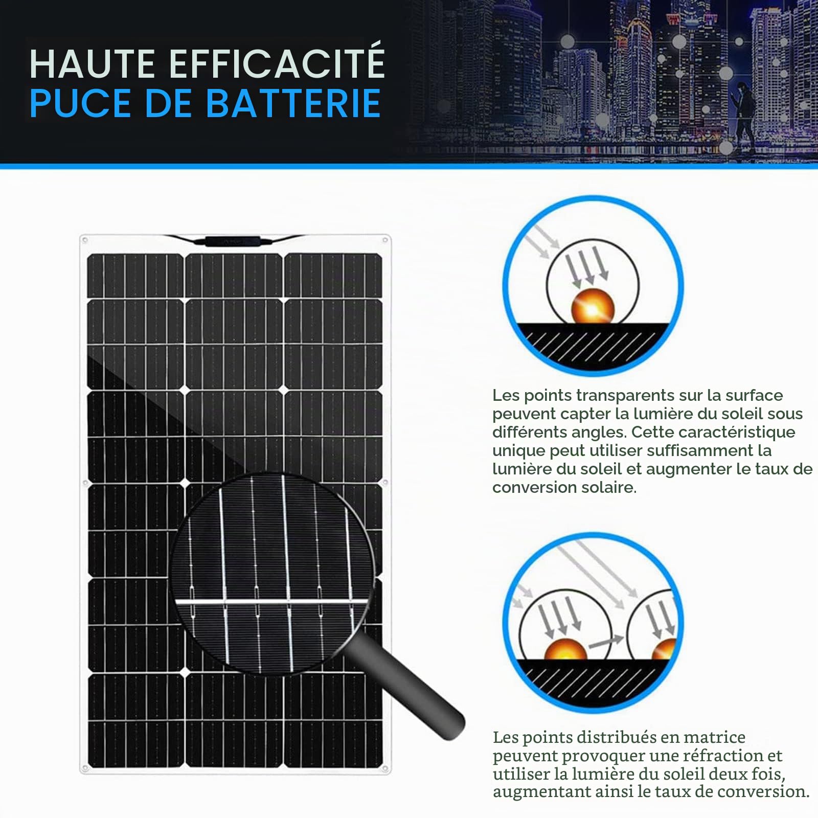 Panneau Solaire 400w-800w, Module Solaire Monocristallin Flexible 40a Contrôleur Charge, Kit indépendant du Réseau, Système Solaire Module Photovoltaïque pour Camping en Plein Air,2x400W