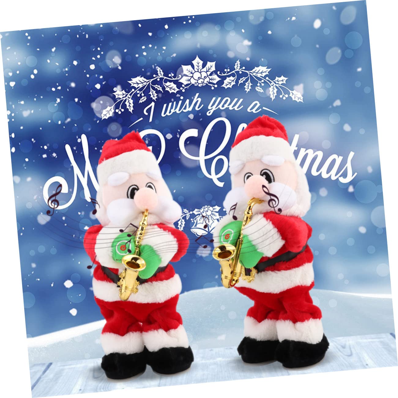 BESPORTBLE Juguete de Papá Noel Musical Saxofón Adorno Navideño para Fiesta de Navidad Muñeco Navideño de Papá Noel