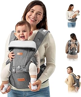 besrey Baby Carrier with Hip Seat Newborn to Toddler, Summer Mesh Front Facing Infant Carrier, Baby Body Holder Chest with Back Support, Front Back Pack with Strap for Men Women Hiking Lumbar Support
