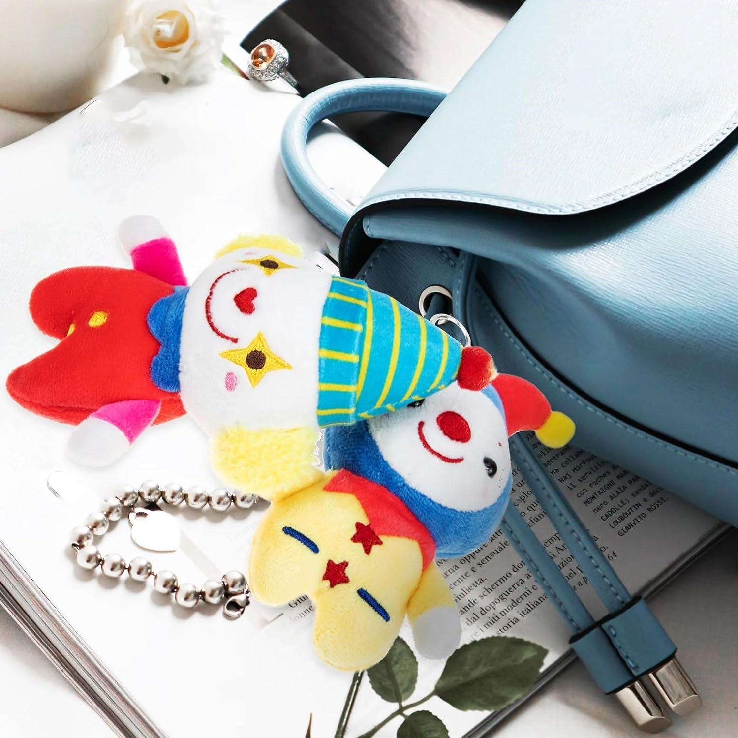 LUOZZY 2 Pcs Plush Clown Keychain Stuffed Doll Keychain Pendant for Backpack Bags - Image 5