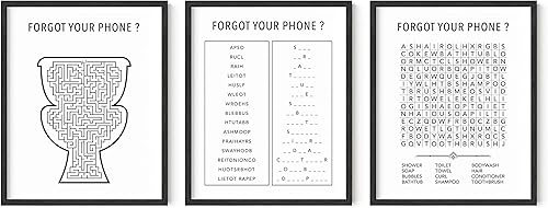 HAUS AND HUES Juego de 3 divertidos letreros de baño para decoración de baño, impresiones de baño y arte de pared para baño, divertidos letreros de