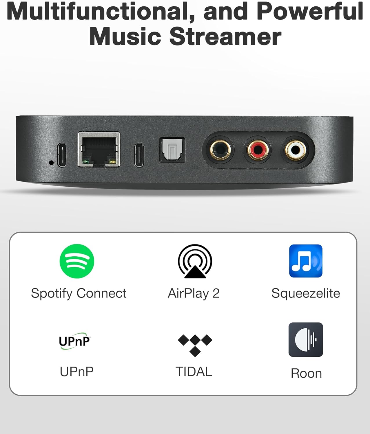 ARSY Ne-2 New Version Streaming Music Receiver, Airplay 2 Receiver, WiFi Audio Streamer Stream Hi-Res Audio from Spotify, Tidal, Roon and More, Power Adapter NOT Included