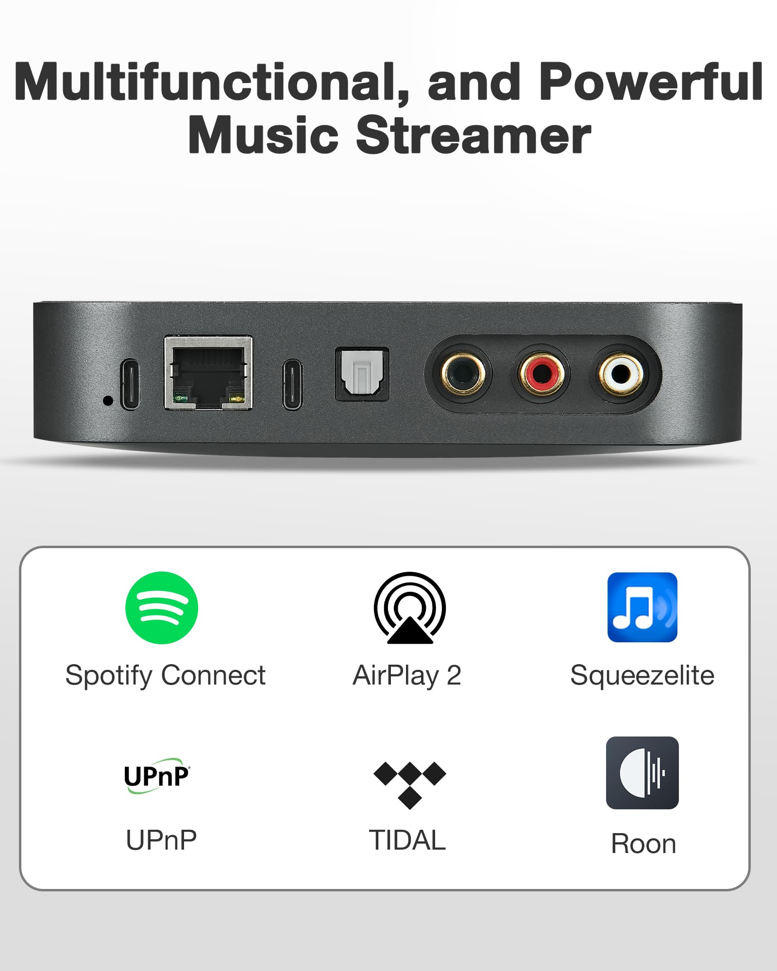 ARSY Ne-2 New Version Streaming Music Receiver, Airplay 2 Receiver, WiFi Audio Streamer Stream Hi-Res Audio from Spotify, Tidal, Roon and More