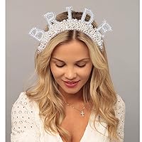 Vista 7 de Diademas de novia para mujer, diademas acolchadas con perlas para novia, decoraciones de despedida de soltera, accesorios para el cabello de novia