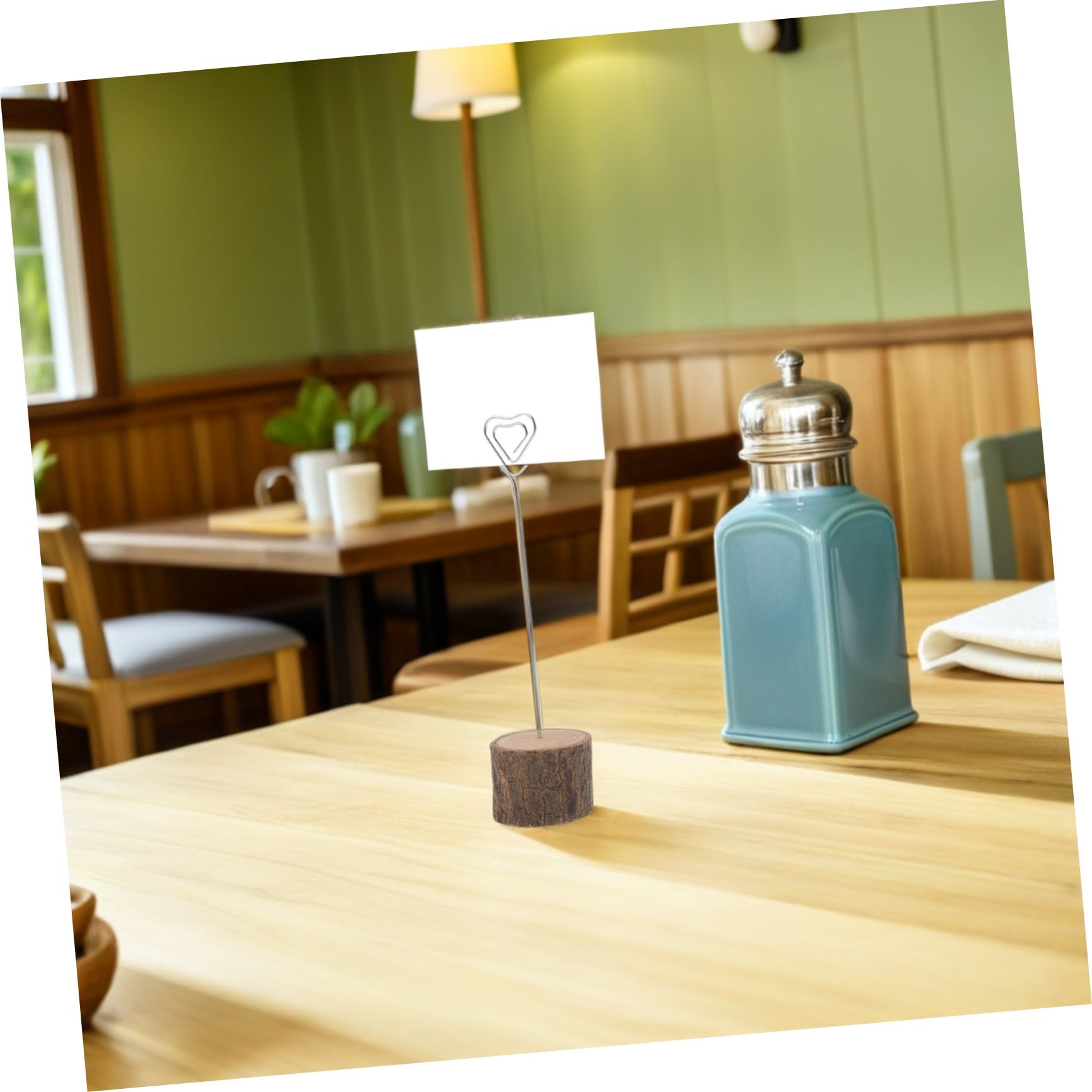 Garneck 20 Pezzi Porta Segnaposto in Legno Supporto Per Tavolo Per Feste Di Matrimonio Porta Biglietti Da Visita in Legno Titolare Della Carta Di Nome Silver