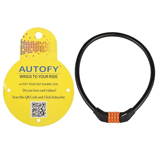 Heavy Duty 4 Digit Number Lock Helmet Lock Multipurpose Lock Bike Lock Resettable Combination Lock (Black & Orange - Upgraded 2nd Gen)