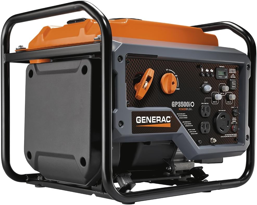 Generac GP3500iO Open Frame RV Ready Inverter Generator - 3500 Starting Watts with PowerRush Technology