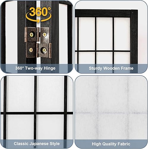Miniatura 3 de Salfanre Divisor para separación de habitaciones separadores de habitación de 8 paneles separadores de habitación japoneses pantalla Shoji pantalla