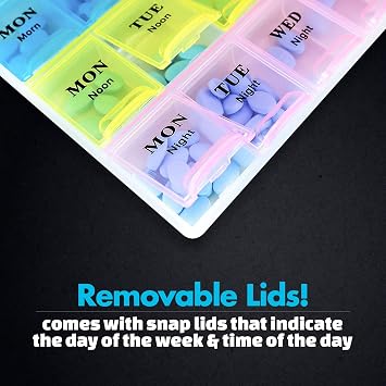MEDca Weekly Pill Organizer, Three-Times-a-Day, 1 Pill Organizer