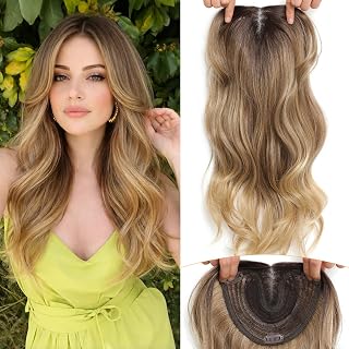 20 Inch Wavy Hair Topper, Seamless Lace Front Toppers Hairpieces for Women with Thinning Hair, Instant Volume & Coverage for Daily & Party Styling