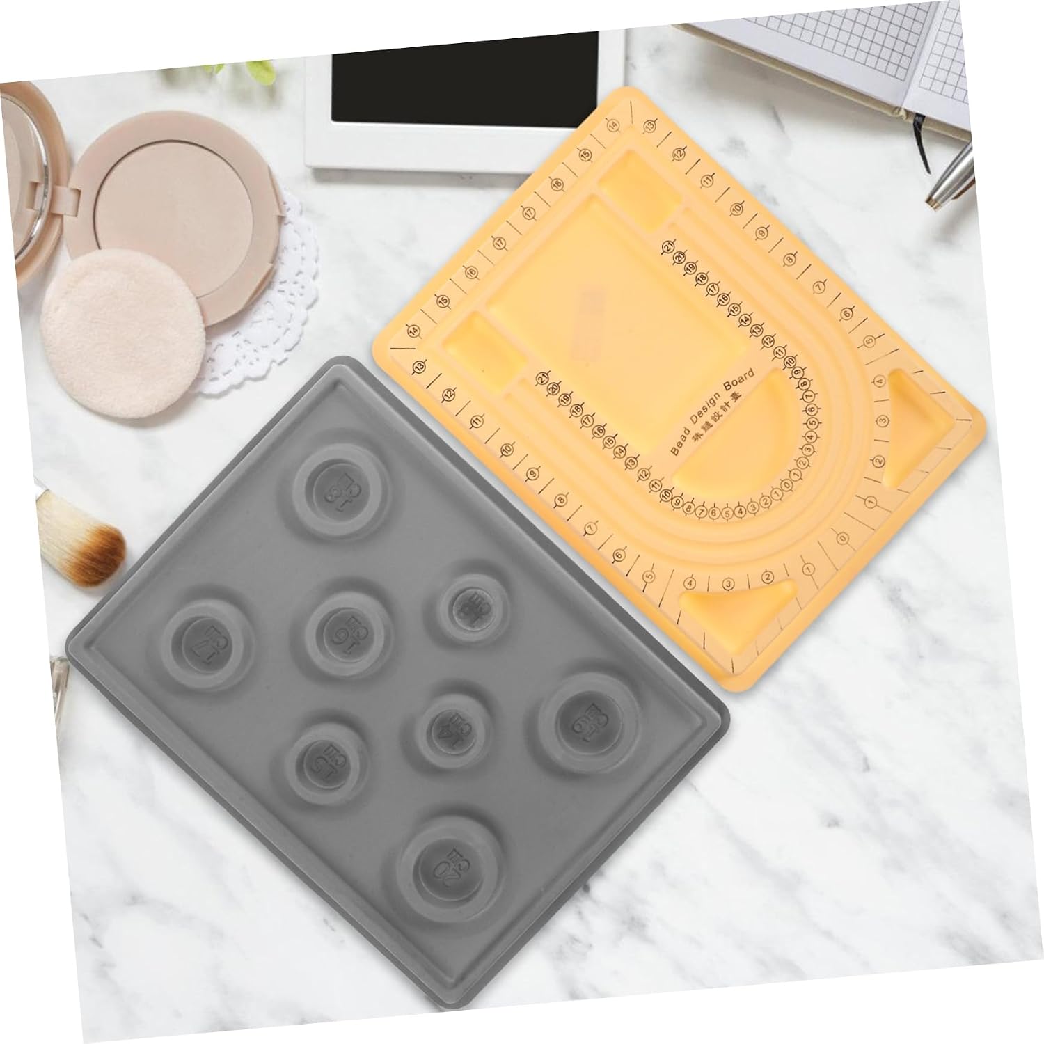 Gadpiparty 2pcs Bead Board for Jewelry Making Dual-purpose Design Tray with Measurement Scale for Necklaces and Bracelets Lightweight Crafting for Diy Beading Projects