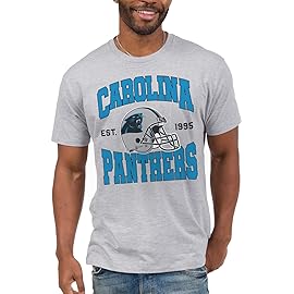 Junk Food Clothing x NFL - Carolina Panthers - Team Helmet - Unisex Adult Short Sleeve Fan T-Shirt for Men and Women - Size X-Large