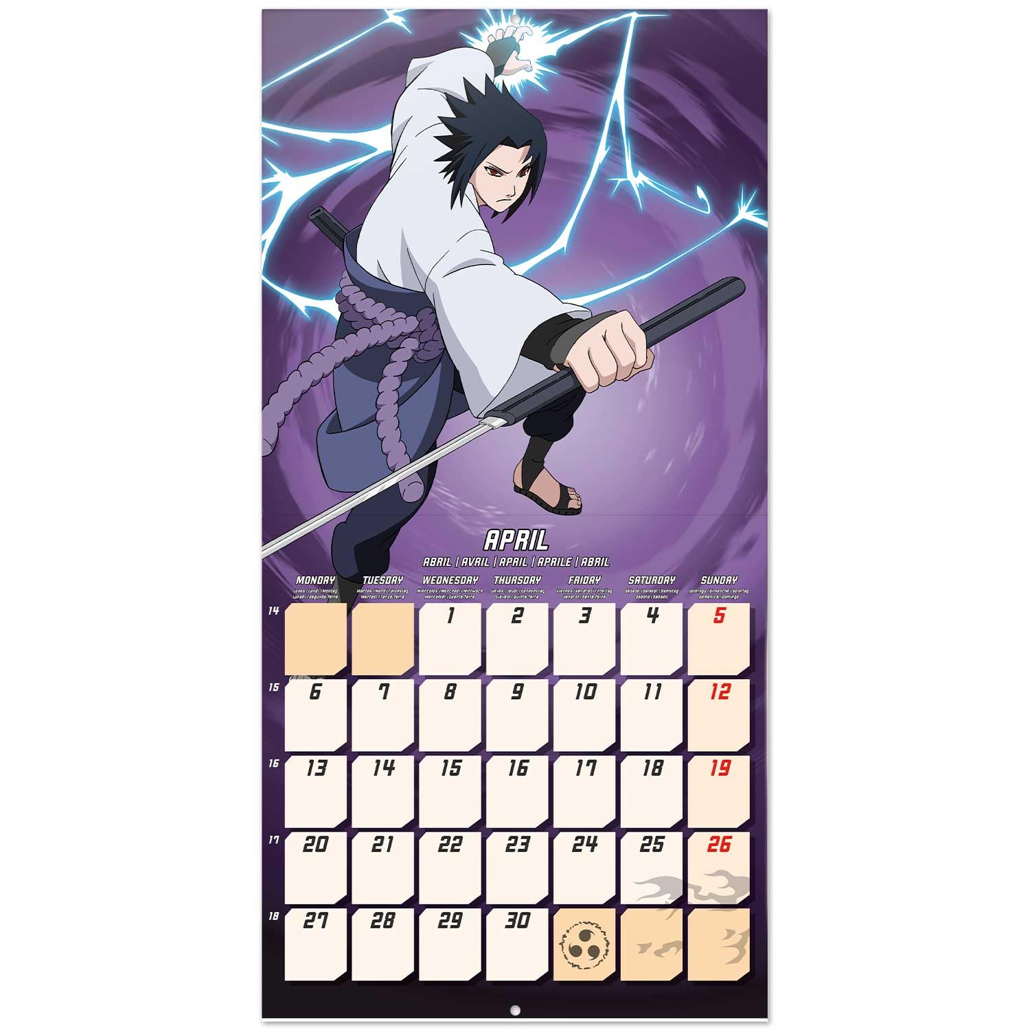Grupo Erik Wall Calendar 2026 - Naruto Calendar 2026 | Square 30 x 30 cm - 12 x 12 inches Wall Planner, Family Planner Month To View | Shippuden Naruto Manga, Anime Gifts For Friends