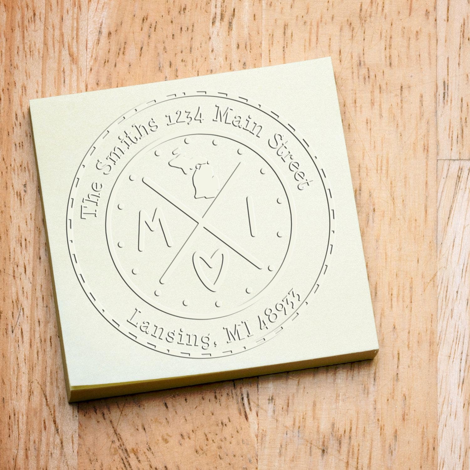 Customizable Soft MI Personalized Address Embosser - 1-5/8 Round Seal for New Address - Unique Personalizable Return Embosser for Stationery Enthusiasts - Unique Office Supplies